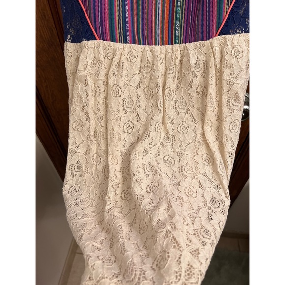 Boho hippie summer mini dress size L - Picture 3 of 5